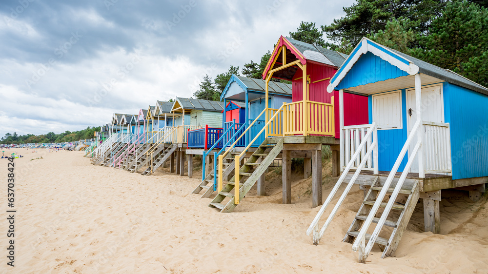 Beautifully coloured beach huts at Wells Beautifully coloured beach huts at Wells