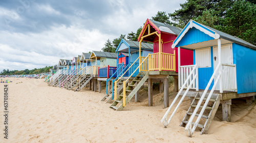 Beautifully coloured beach huts at Wells