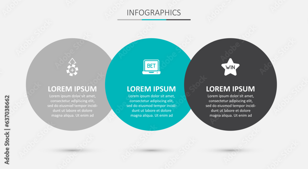 Set Online sports betting, Casino chips and win. Business infographic template. Vector Set Online sports betting, Casino chips and win. Business infographic template. Vector