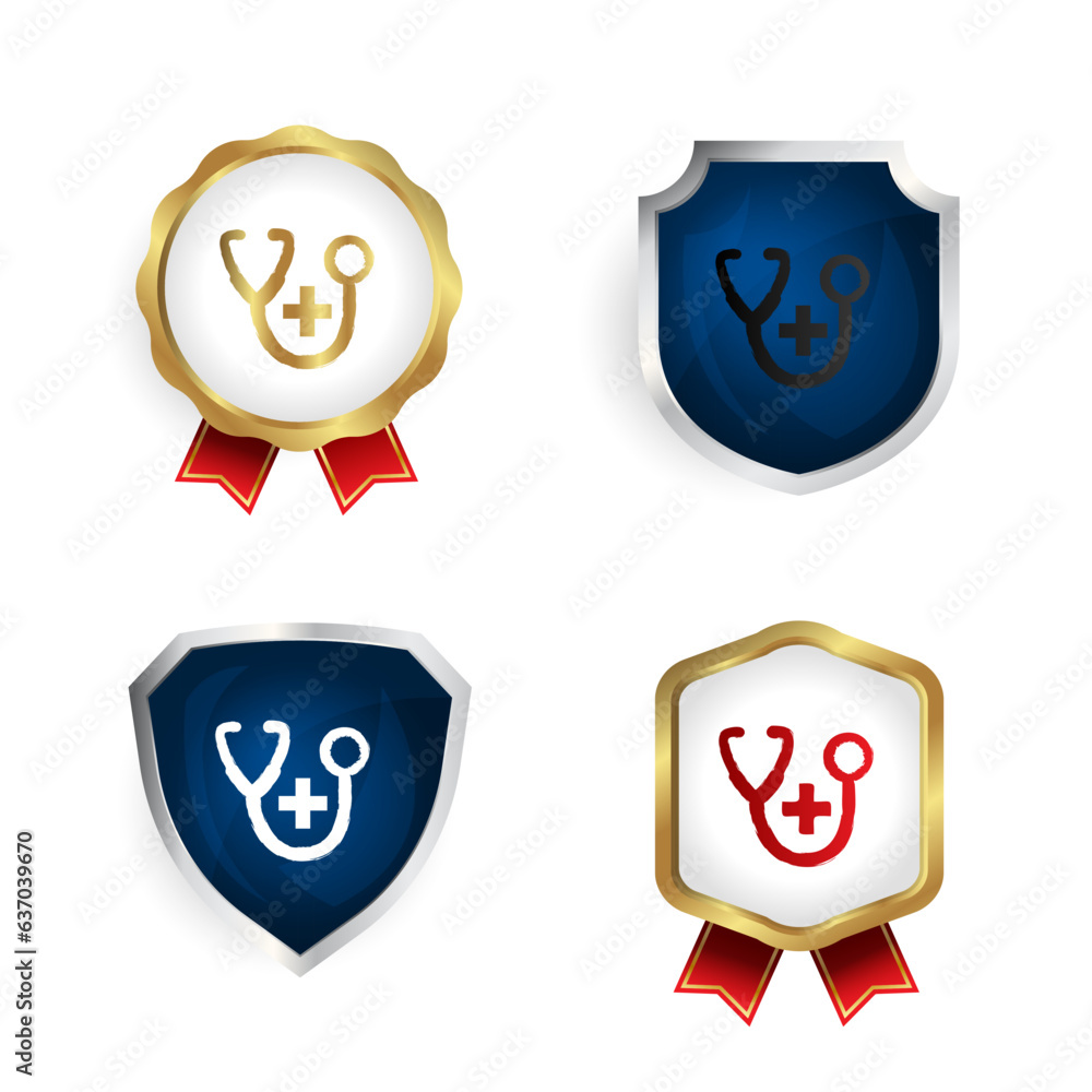 Abstract Medical Badge and Label Collection Abstract Medical Badge and Label Collection