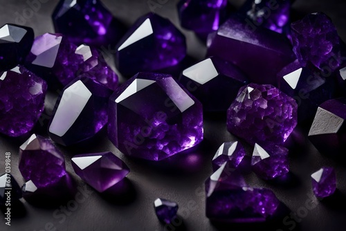  beautiful purple quartz crystals background . 