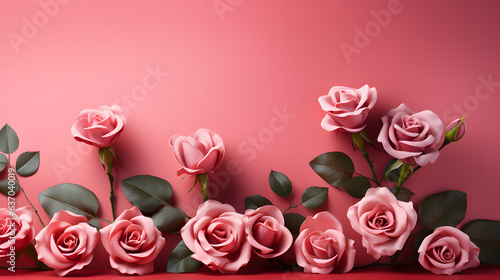 roses on pink background