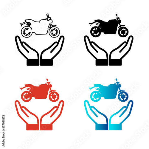 Abstract Motorcycle Insurance Silhouette Illustration