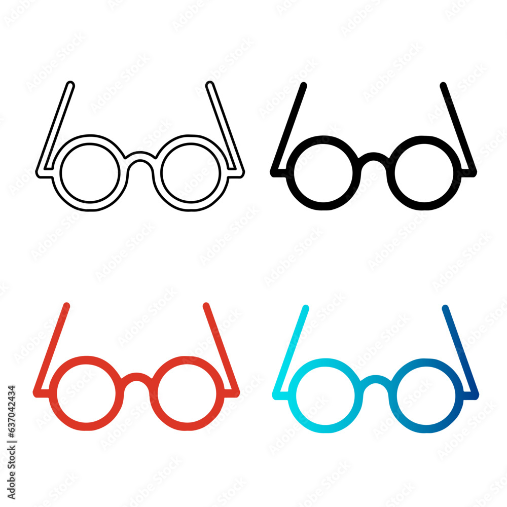 Abstract Round Spectacles Silhouette Illustration Abstract Round Spectacles Silhouette Illustration