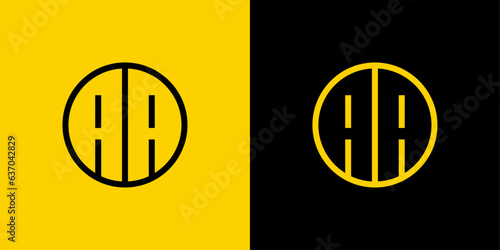 Simple AA Letter Circle Logo Set, suitable for business with A or AA initial.