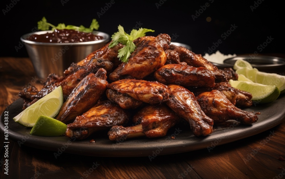 Grilled chicken wings on a plate Grilled chicken wings on a plate