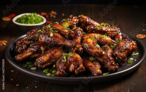 Grilled chicken wings in a plate