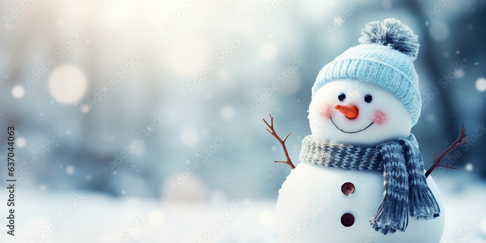AI Generated. AI Generative. Winter snowball snowflakes snow man snowman christmas new year xmas background mock up. Merry Christmas postcard background mock up. AI Generated. AI Generative. Winter snowball snowflakes snow man snowman christmas new year xmas background mock up. Merry Christmas postcard background mock up.