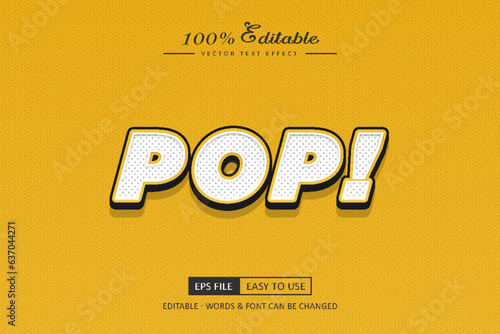 Editable 3d pop art text effect for Illustrator