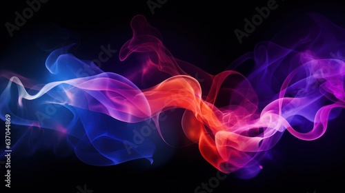 Abstract neon wave on black background