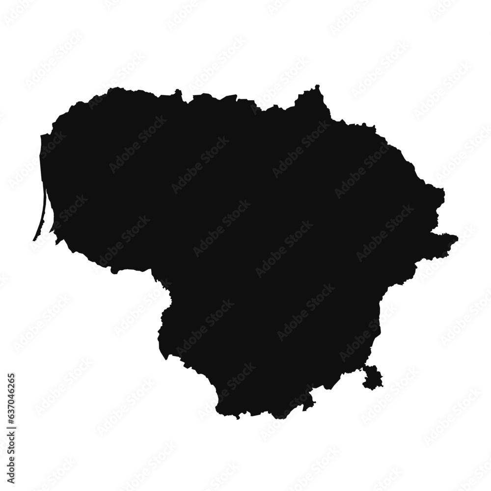 Obraz premium Abstract Silhouette Lithuania Simple Map