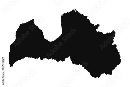 Abstract Silhouette Latvia Simple Map