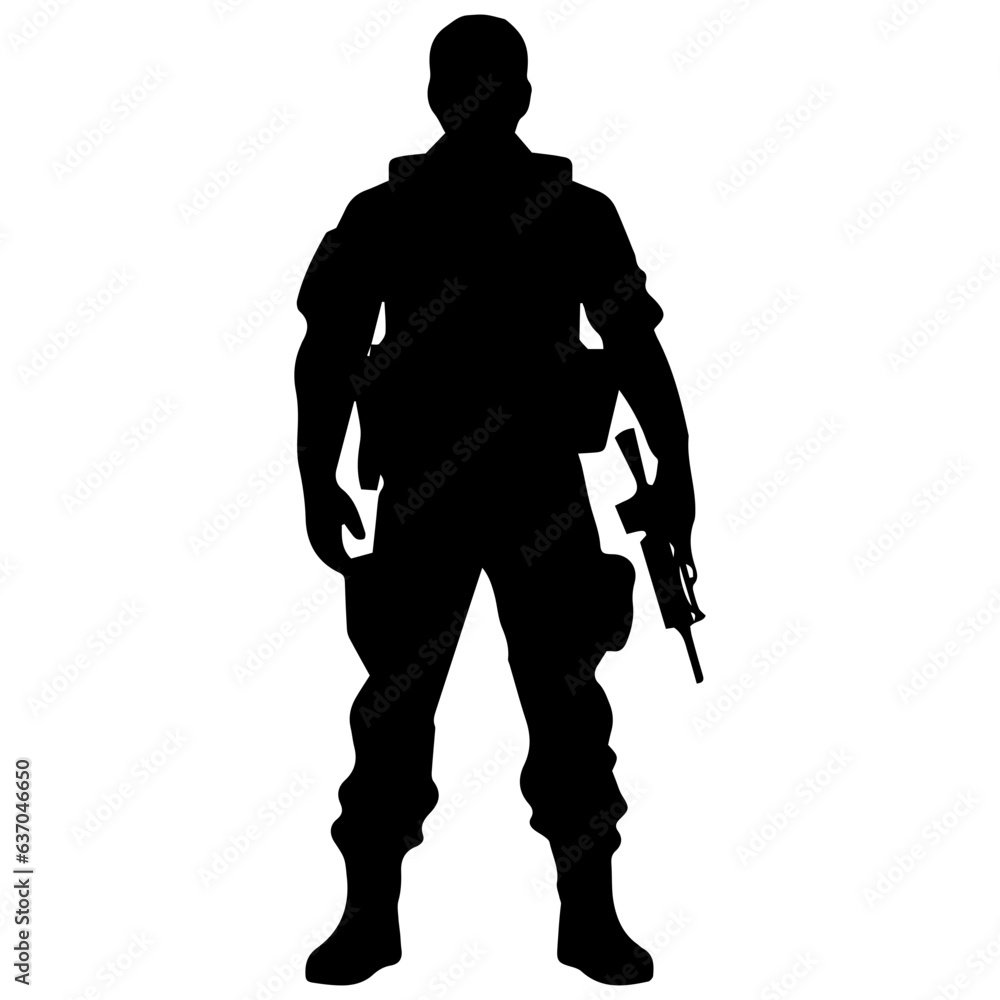 A troop of soldier silhouette vector, a simply designed military man in black and white A troop of soldier silhouette vector, a simply designed military man in black and white