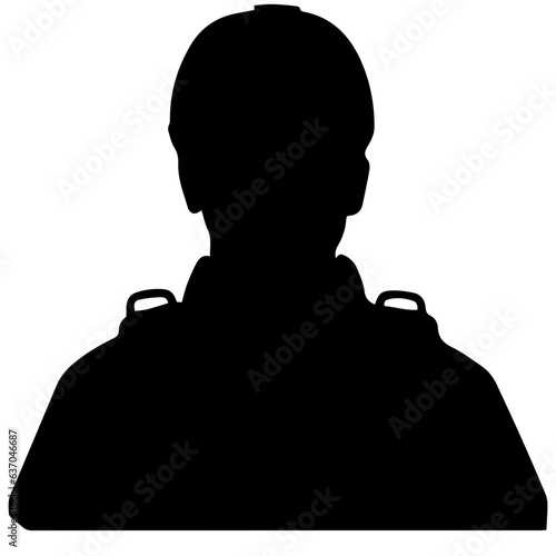 A troop of soldier silhouette vector, a simply designed military man in black and white