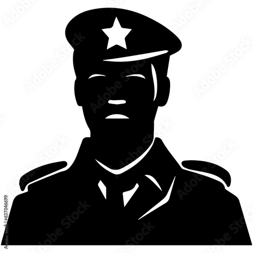 A troop of soldier silhouette vector, a simply designed military man in black and white