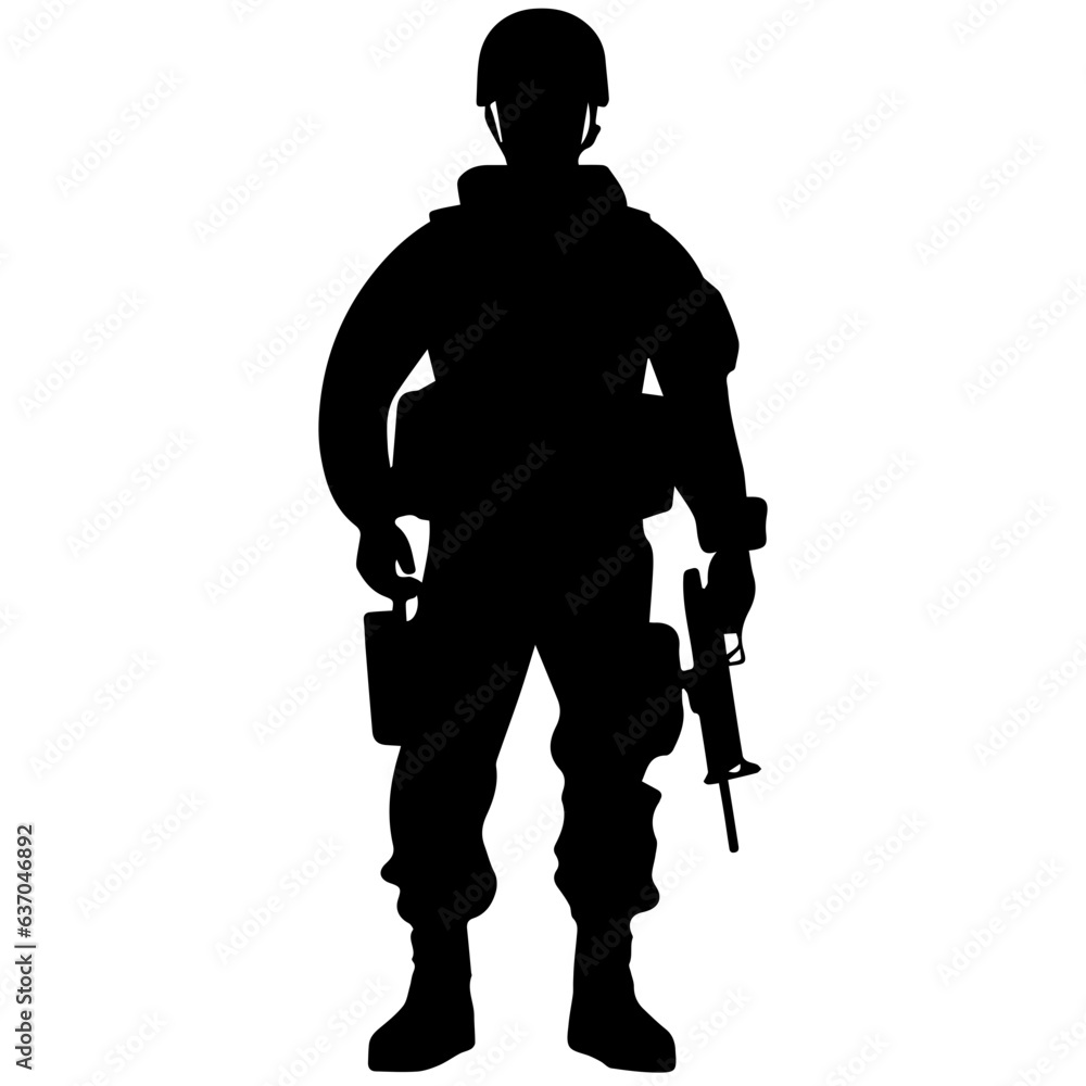 A troop of soldier silhouette vector, a simply designed military man in black and white A troop of soldier silhouette vector, a simply designed military man in black and white