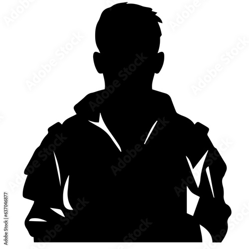 A troop of soldier silhouette vector, a simply designed military man in black and white