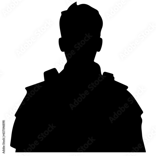 A troop of soldier silhouette vector, a simply designed military man in black and white