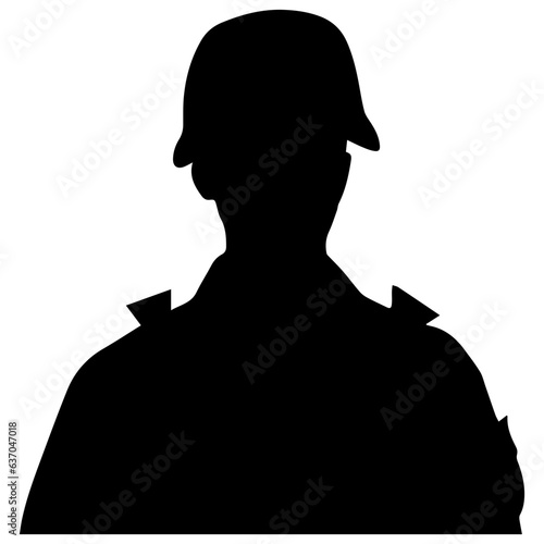 A troop of soldier silhouette vector, a simply designed military man in black and white