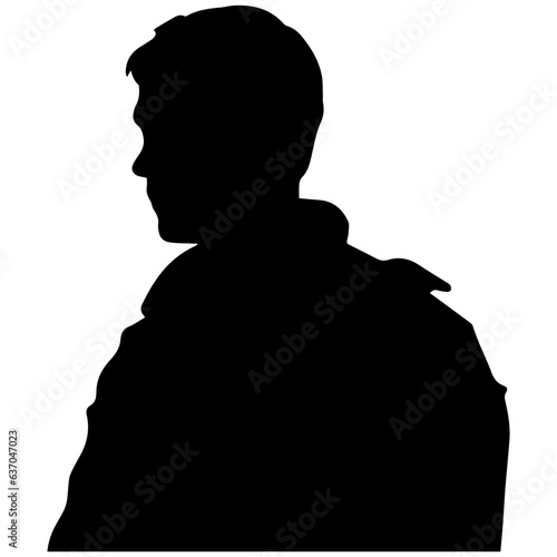 A troop of soldier silhouette vector, a simply designed military man in black and white