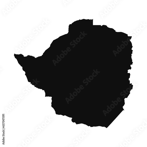 Abstract Silhouette Zimbabwe Simple Map