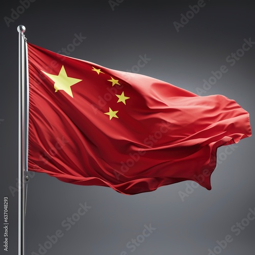 Flag of china on dark gray background. photo