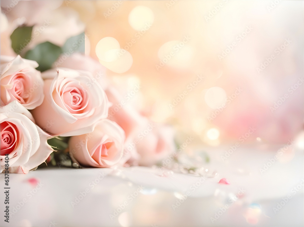 Soft blur background with rose. Template romantic greeting card with floral Soft blur background with rose. Template romantic greeting card with floral