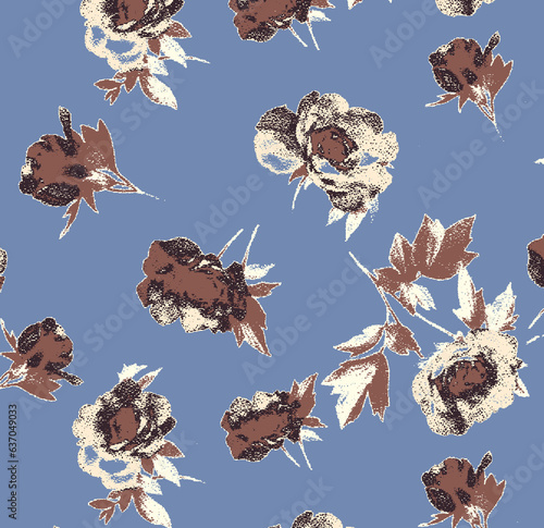 Flowers seamless pattern . small floral , big floral. vector illustration 