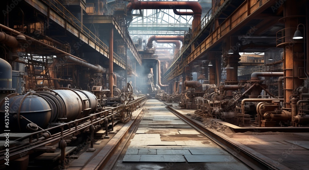 pile of rusty metalls, metall factory