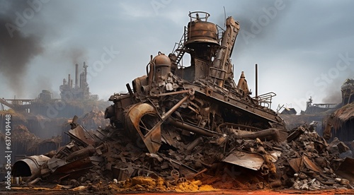 pile of rusty metalls  metall factory