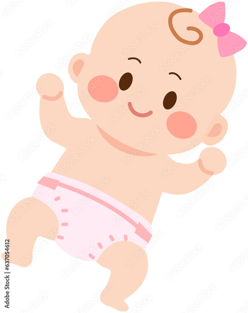 Fototapeta premium Baby wearing diapers