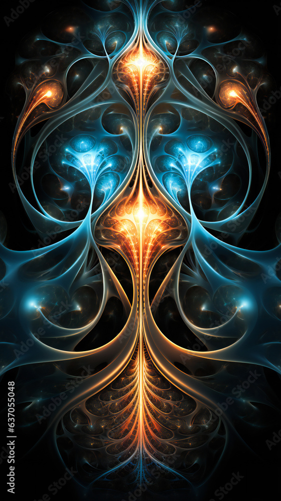 Obraz premium Fractal abstract composition, artificial intelligence concept