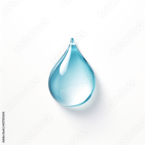 Drop of water isolated on white background photo