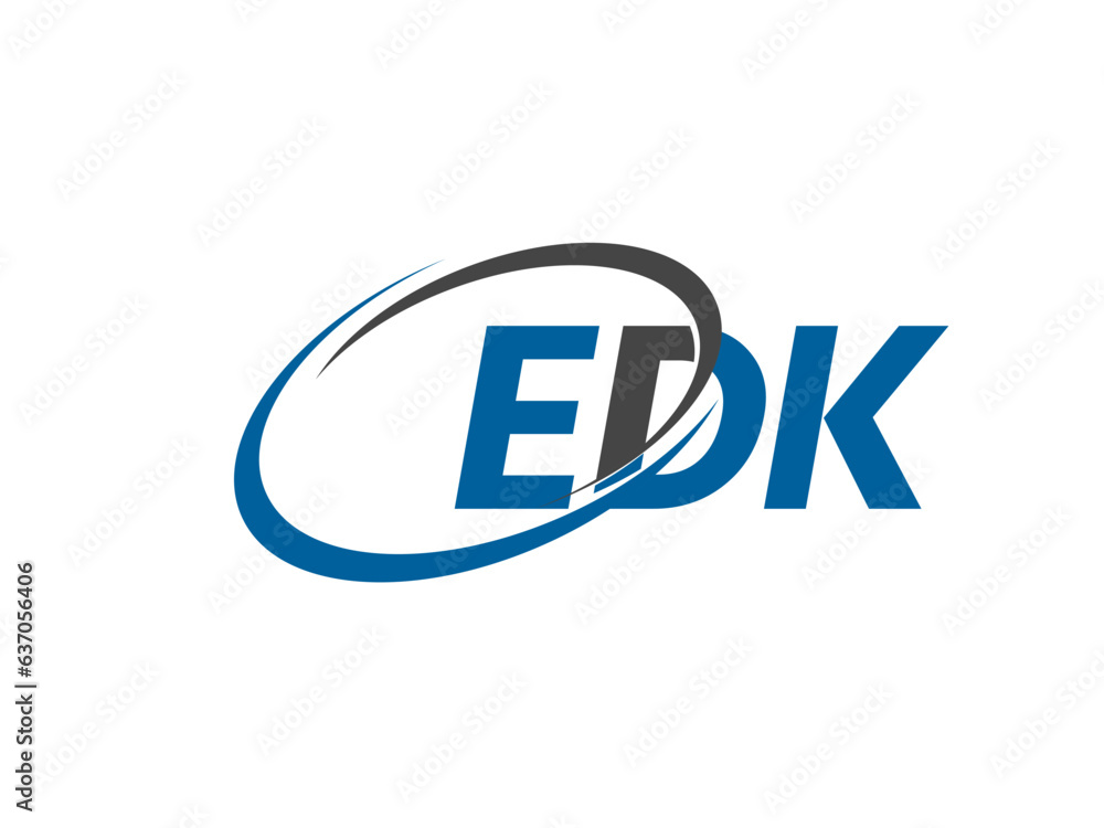 EDK letter creative modern elegant swoosh logo design EDK letter creative modern elegant swoosh logo design