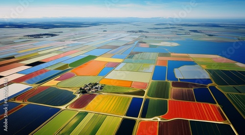 panoramic aerial view of fields and grass © Gegham