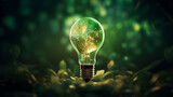 AI-Nurtured Glow: Sustainable Bulb with Leaf Core & Digital Nature Fusion