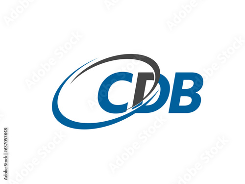 CDB letter creative modern elegant swoosh logo design