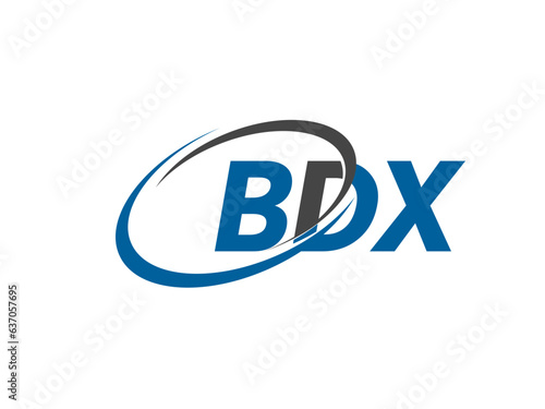 BDX letter creative modern elegant swoosh logo design photo