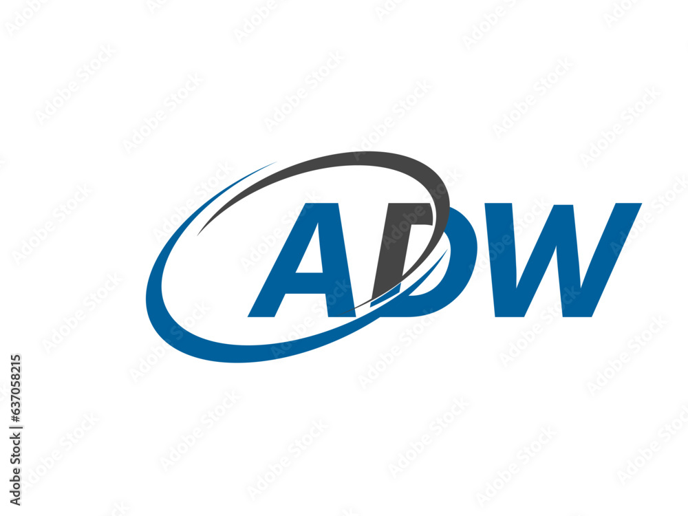 ADW letter creative modern elegant swoosh logo design ADW letter creative modern elegant swoosh logo design