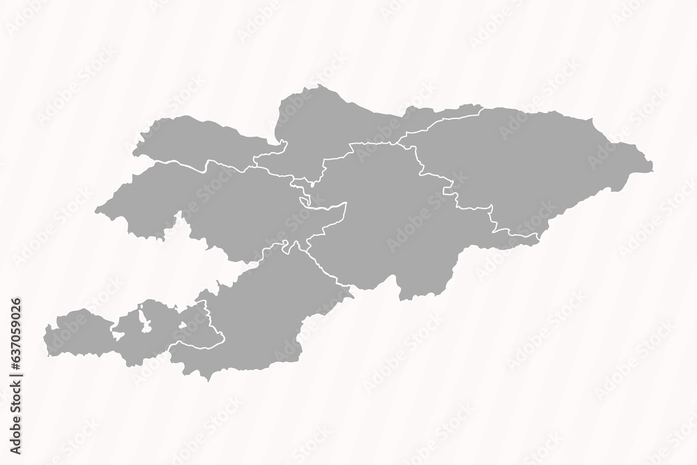 Detailed Map of Kyrgyzstan With States and Cities