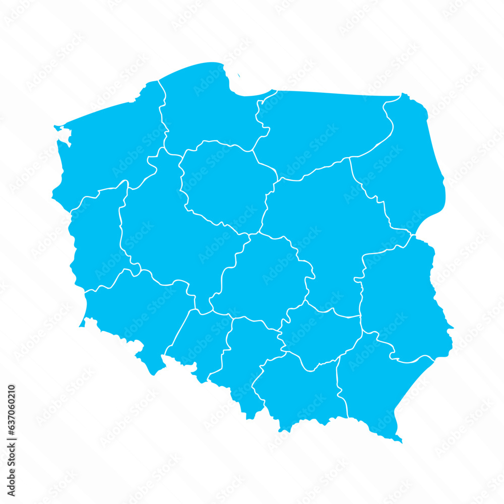 Flat Design Map of Poland With Details