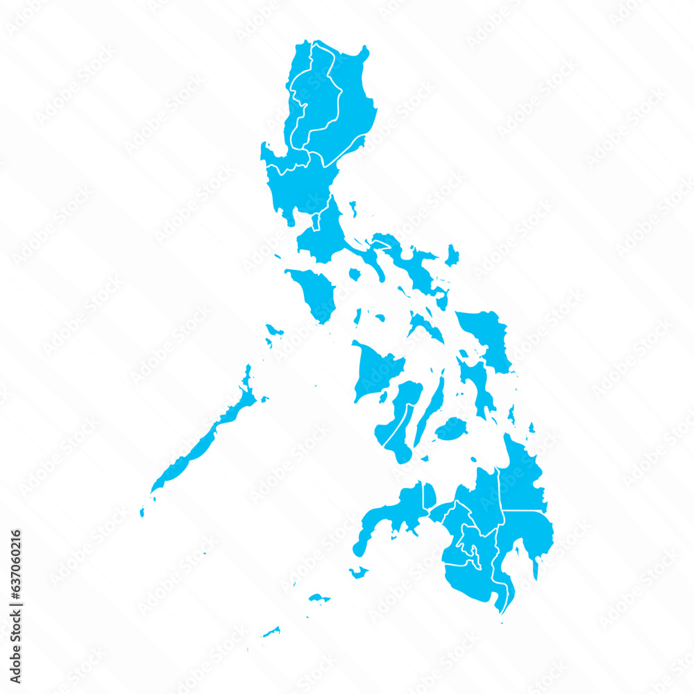 Naklejka premium Flat Design Map of Philippines With Details