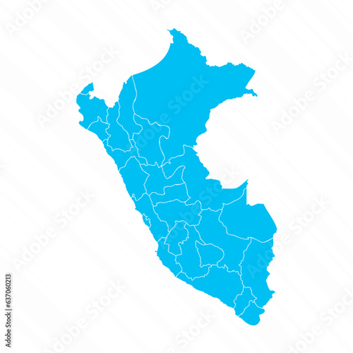 Flat Design Map of Peru With Details