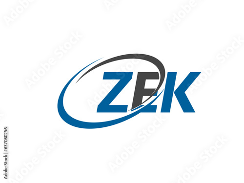 ZEK letter creative modern elegant swoosh logo design