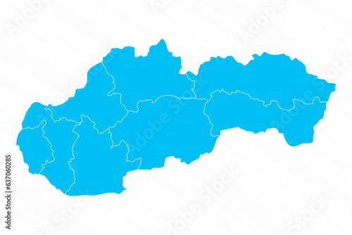 Flat Design Map of Slovakia With Details