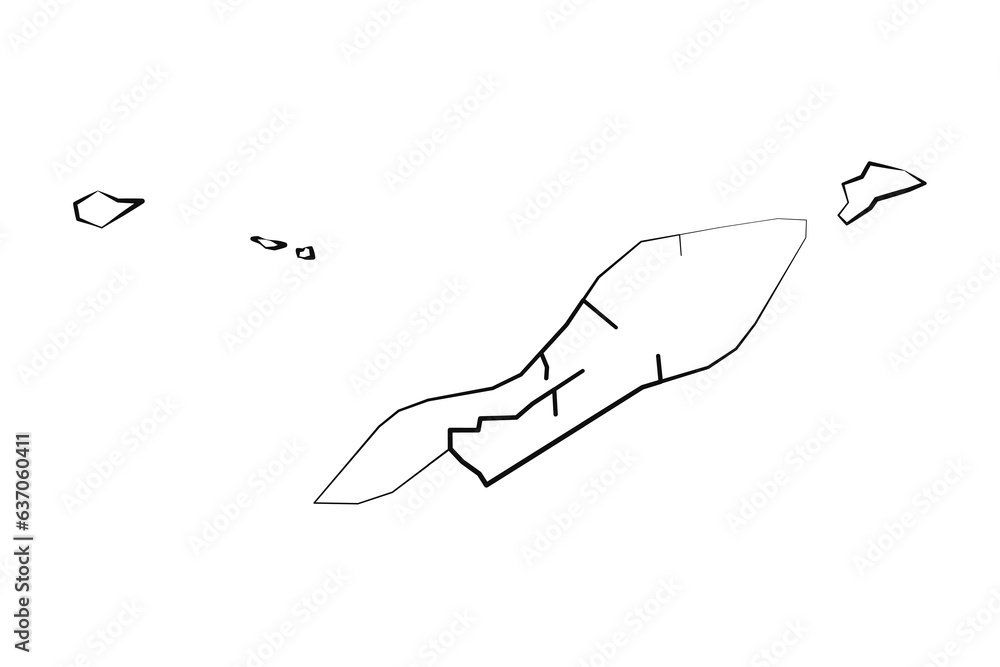 Hand Drawn Lined Anguilla Simple Map Drawing Hand Drawn Lined Anguilla Simple Map Drawing