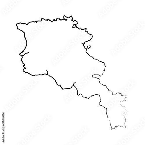 Hand Drawn Lined Armenia Simple Map Drawing