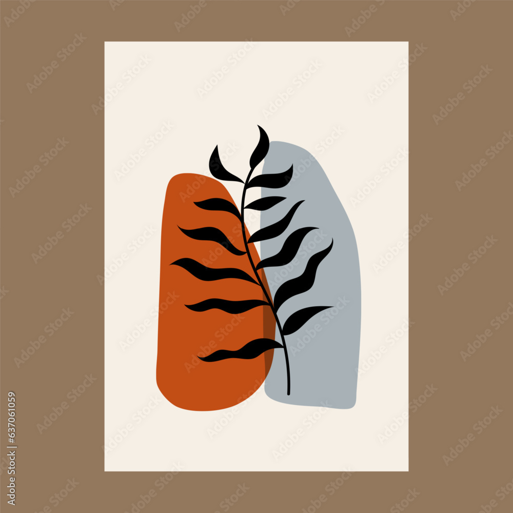 Posters with abstract concepts and pastel colors. Plant leaves, Great design for social media, postcards, prints, wall decoration. Vector illustration Posters with abstract concepts and pastel colors. Plant leaves, Great design for social media, postcards, prints, wall decoration. Vector illustration