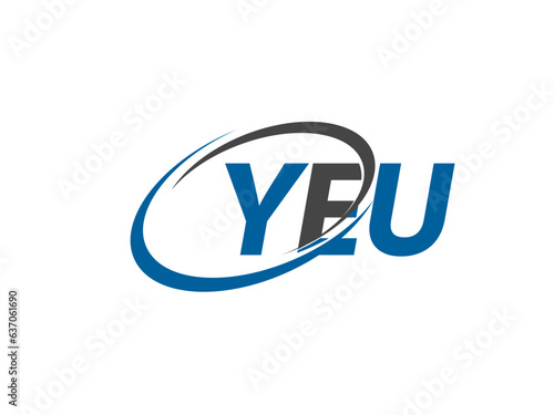 YEU letter creative modern elegant swoosh logo design