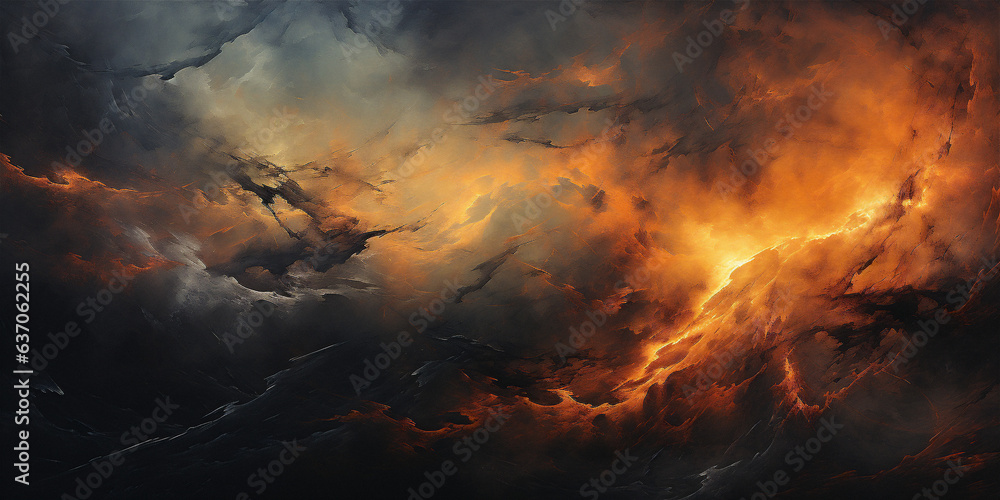 abstract burning fire painting - generative ai abstract burning fire painting - generative ai